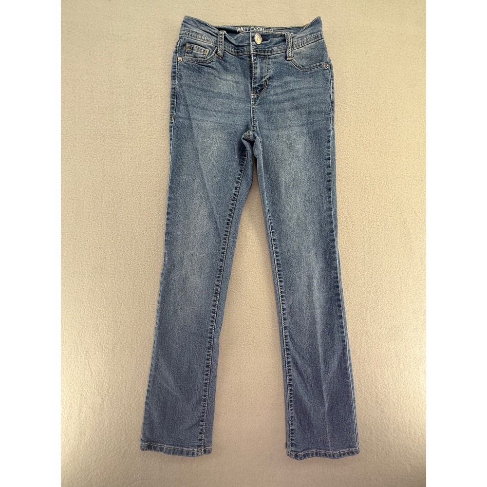 WallFlower Legendary Fit Bootcut Jeans Size 1 Medium Wash Embroidered Pockets